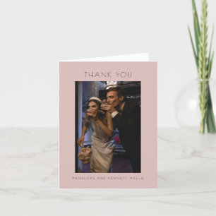 Carte De Remerciements Élégant minimaliste moderne Dusty Blush Mariage su