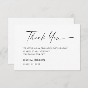 Carte De Remerciements Élégant Minimaliste Simple Graduation