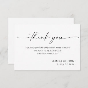 Carte De Remerciements Élégant Minimaliste Simple Graduation