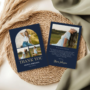 Carte De Remerciements Élégant minimaliste simple Graduation 4 Photo