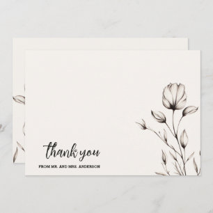 Carte De Remerciements Élégant minimaliste simple Mariage Boho