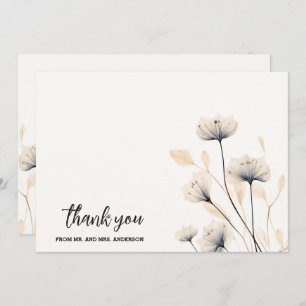 Carte De Remerciements Élégant minimaliste simple Mariage Boho