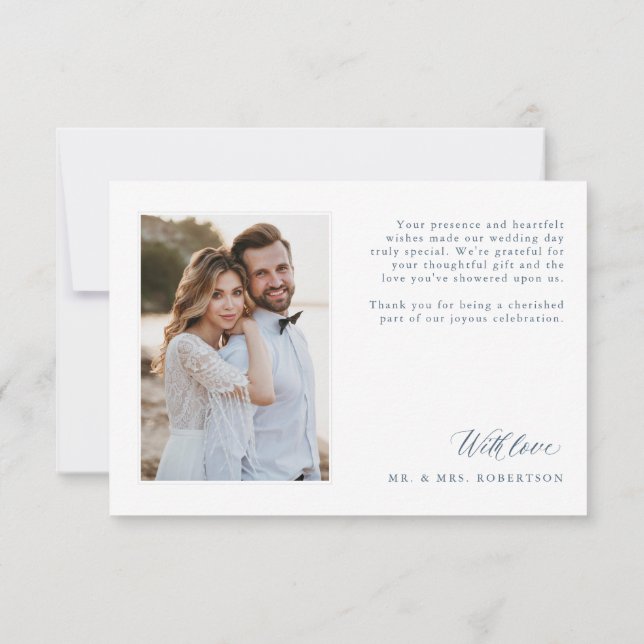 Carte De Remerciements Élégant minimaliste simple moderne Mariage d'ardoi (Dos)