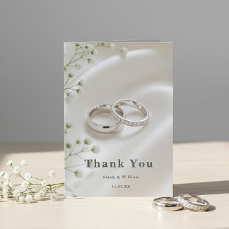 Carte De Remerciements Elegant Modern Wedding Thank You Card