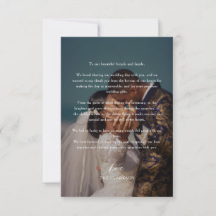 Carte De Remerciements Élégant moderne superposition Script 2 Mariage pho