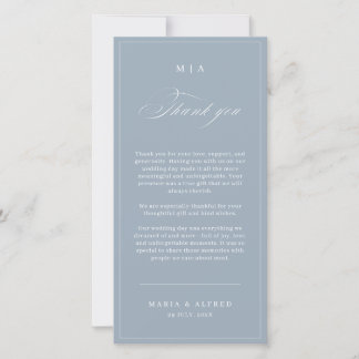 Carte De Remerciements Elegant Monogram Wedding Thank You Card QR Code