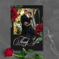 Élégant Moody Blood Red Roses Floral Photo Mariage