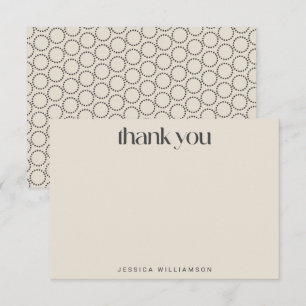 Carte De Remerciements Élégant noir ivoire milieu-mod personnalisé Bridal