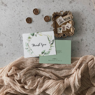 Carte De Remerciements Elégant or géométrique Mariage plat