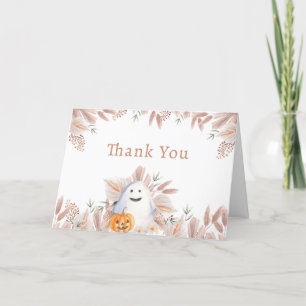 Carte De Remerciements Elégant petit Boo Boho Baby shower fantôme moderne