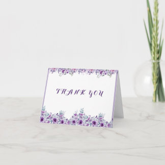 Carte De Remerciements Elegant purple flower
