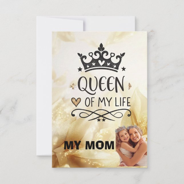 Carte De Remerciements Elegant Queen of my Life-my mom  (Devant)