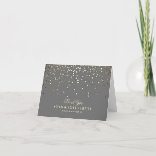 Carte De Remerciements Élégant Remerciement de Mariage avec Confettis en