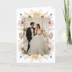 Carte De Remerciements Élégant Romantique Rustique Floral Mariage photo