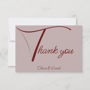 Carte De Remerciements Élégant Rose Dusty