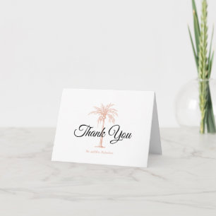 Carte De Remerciements Elégant Rose Gold Palm Tree photo Mariage