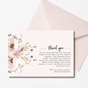 Carte De Remerciements Élégant rose Mariage photo