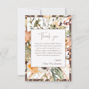 Carte De Remerciements Élégant Rosée Automne Floral Baignoire de Mariée