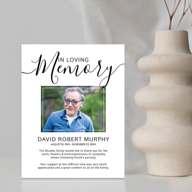 Carte De Remerciements Élégant scénario funéraire (Créateur téléchargé)
