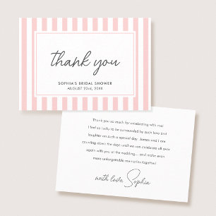 Carte De Remerciements Élégant scénario moderne pour une baby shower rose