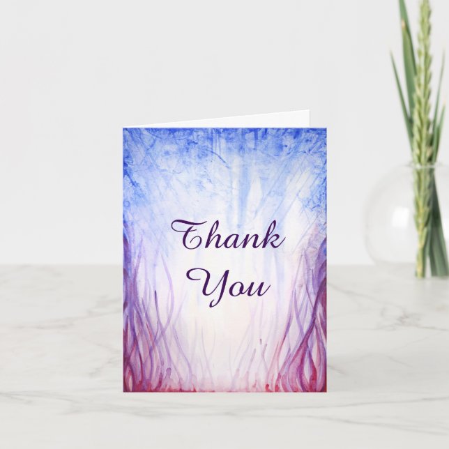 Carte De Remerciements Élégant Script aquarelle feu et Mariage de glace (Devant)