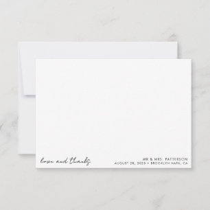 Carte De Remerciements Élégant script de calligraphie Mariage photo simpl