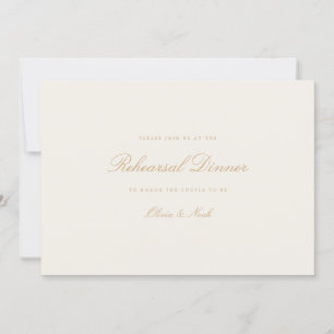 Carte De Remerciements Élégant Script Gold & ivoire Diner Card
