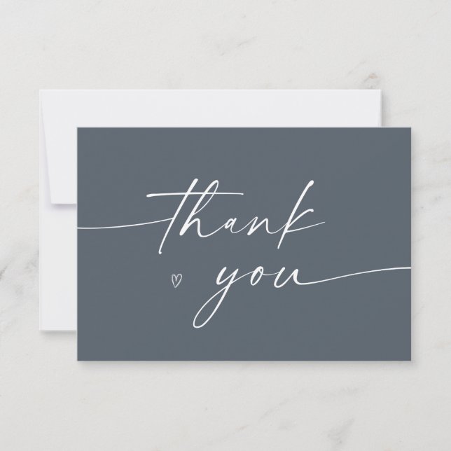 Carte De Remerciements Élégant script minimaliste (Devant)