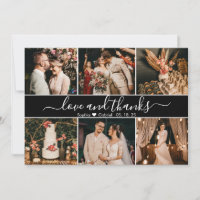 Élégant script noir et blanc 6 photo Collage