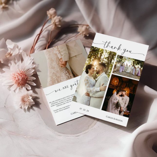 Carte De Remerciements Élégant script photo (Créateur téléchargé)