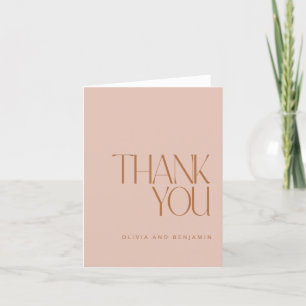 Carte De Remerciements Élégant Simple Moderne Personnalisé Mariage Rose