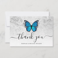 Élégant Simple Script Bleu Papillon