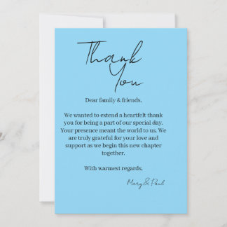 Carte De Remerciements Elegant Thank You Card