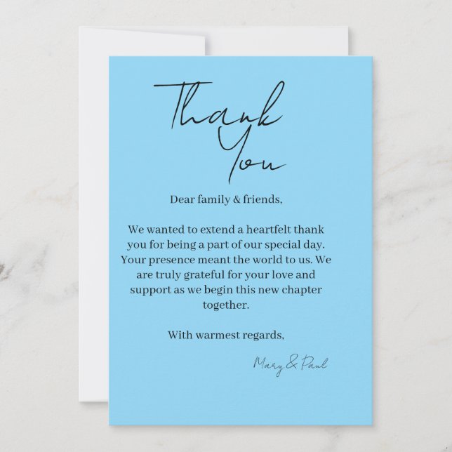 Carte De Remerciements Elegant Thank You Card (Devant)