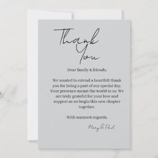 Carte De Remerciements Elegant Thank You Card