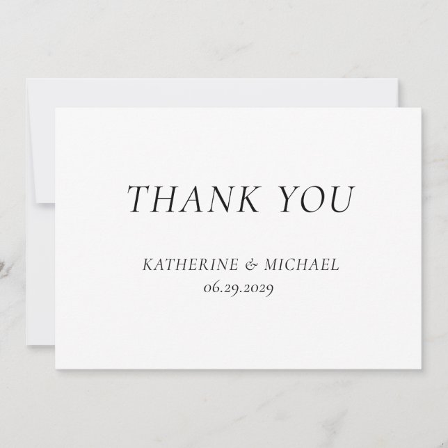 Carte De Remerciements Elegant Timeless White Wedding Thank You Cards (Devant)
