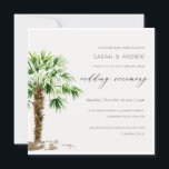 Carte De Remerciements Elegant Tropical Palm Watercolor Wedding Invite<br><div class="desc">For any further customisation or any other matching items,  please feel free to contact me at yellowfebstudio@gmail.com</div>