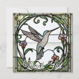 Carte De Remerciements Élégant vitrail art nouveau colibri