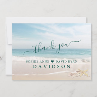 Carte De Remerciements Elégant Voyage Plage de bord de mer Starfish Maria
