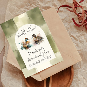 Carte De Remerciements Elégant Waddle It Be Mallard Duck Gender Reveal