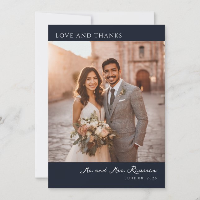 Carte De Remerciements Elegant Wedding Thank You Card (Devant)
