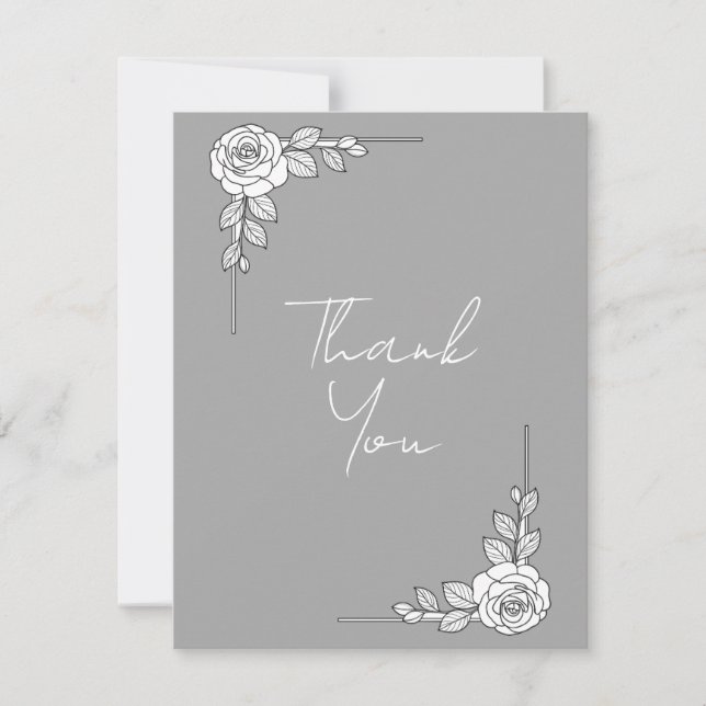 Carte De Remerciements Elegant Wedding Thank You Card | Classic Script De (Devant)