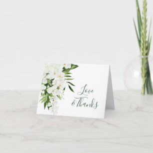 Carte De Remerciements Elegant White Orchids Bohemian Floral Wedding