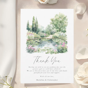Carte De Remerciements Elégante aquarelle Jardin d'été Paysage Mariage