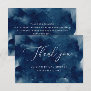 Carte De Remerciements Elégante aquarelle marine nautique nuptiale douche