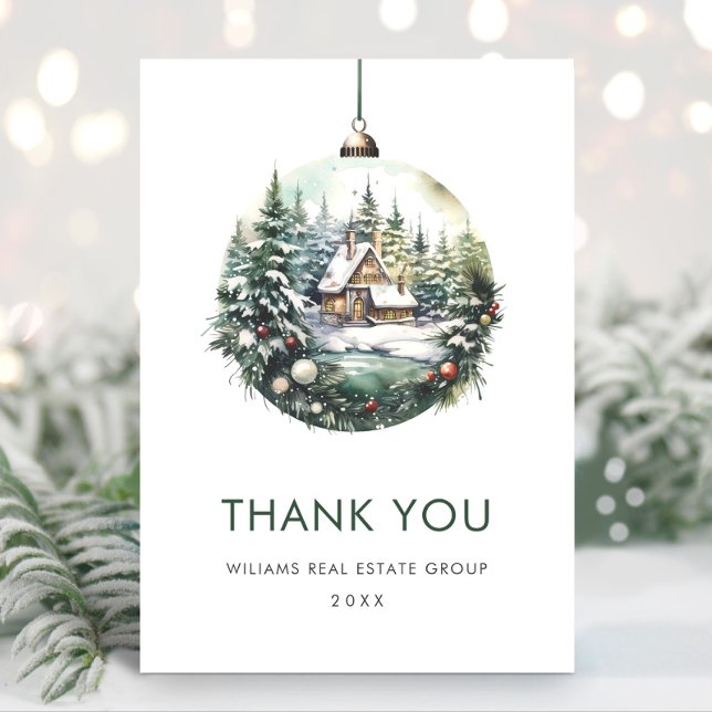 Carte De Remerciements Elégante aquarelle Noël (Créateur téléchargé)