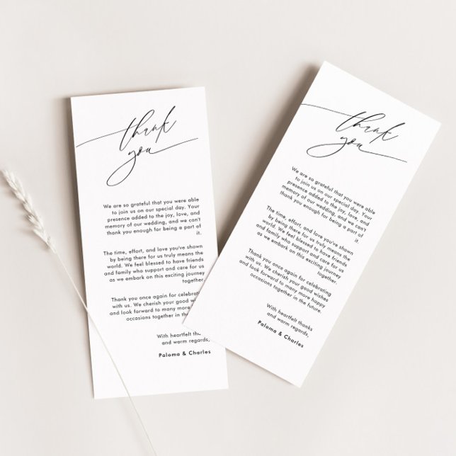 Carte de remerciements Élégante Avec Police De Cal (Créateur téléchargé)