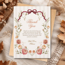 Élégante Baby Shower Florale d'Automne