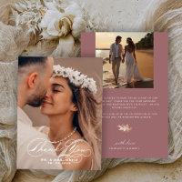 Élégante calligraphie Mariage photo Mauve
