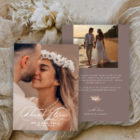 Elégante calligraphie Photo Mariage couleur Umber